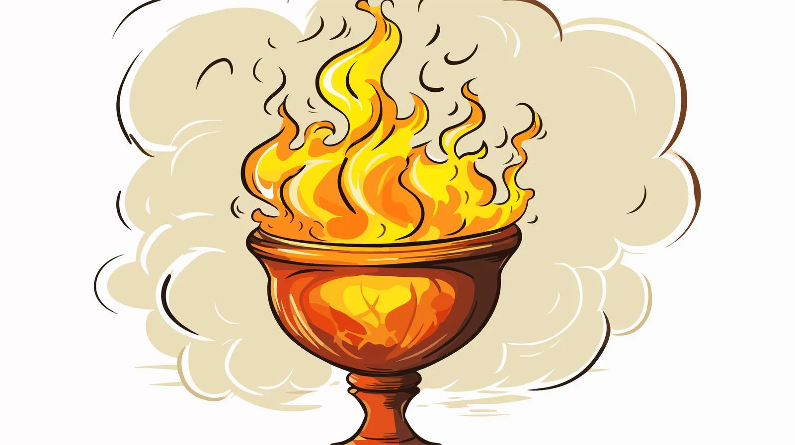 Cartoon Flaming Chalice with Thought Bubble — free download from Dotvec