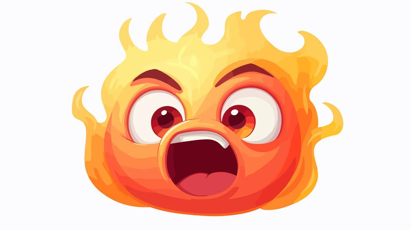 Flaming Emoticon Face Vector Illustration — free download from Dotvec