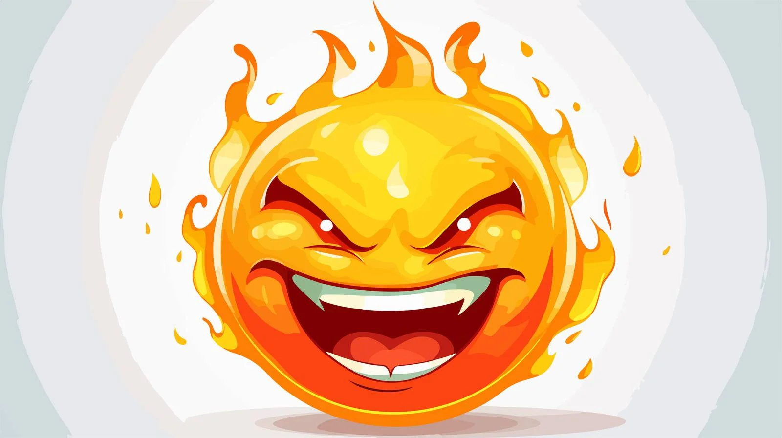 Flaming Emoticon Cartoon Vector Illustration — free download from Dotvec
