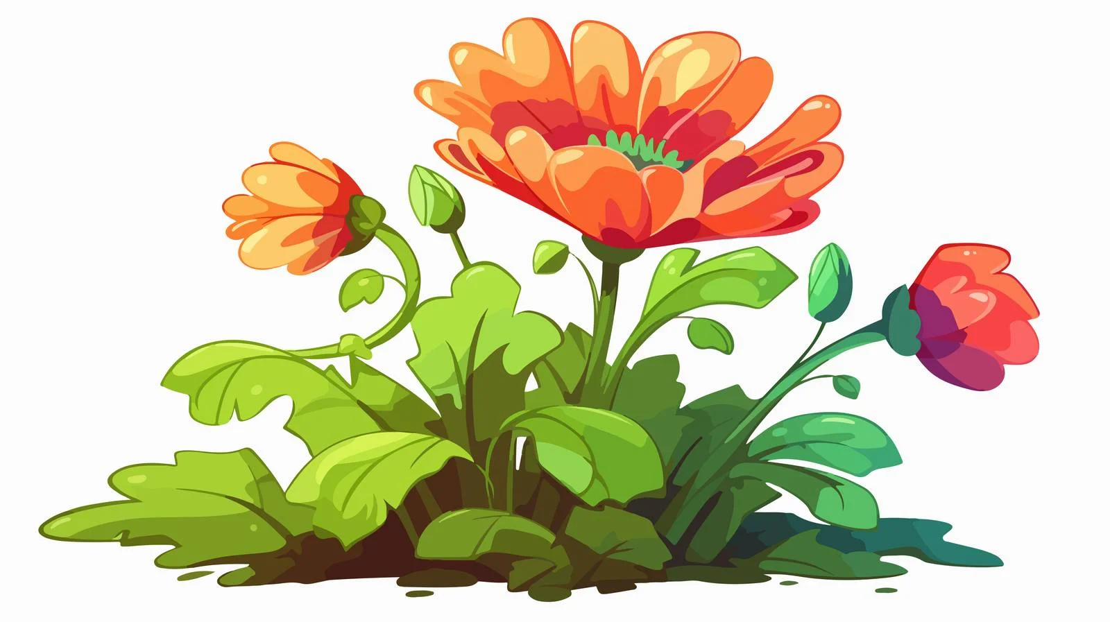 Cartoon Flower Illustration Vector Stock Image — free download from Dotvec