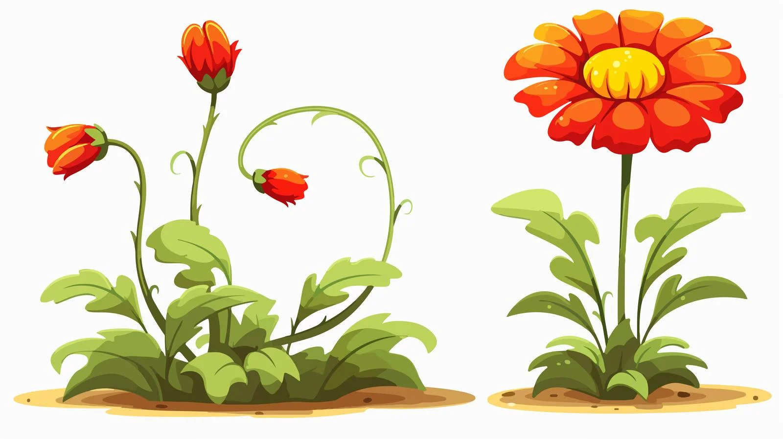 Cartoon Flower Vector Illustration — free download from Dotvec