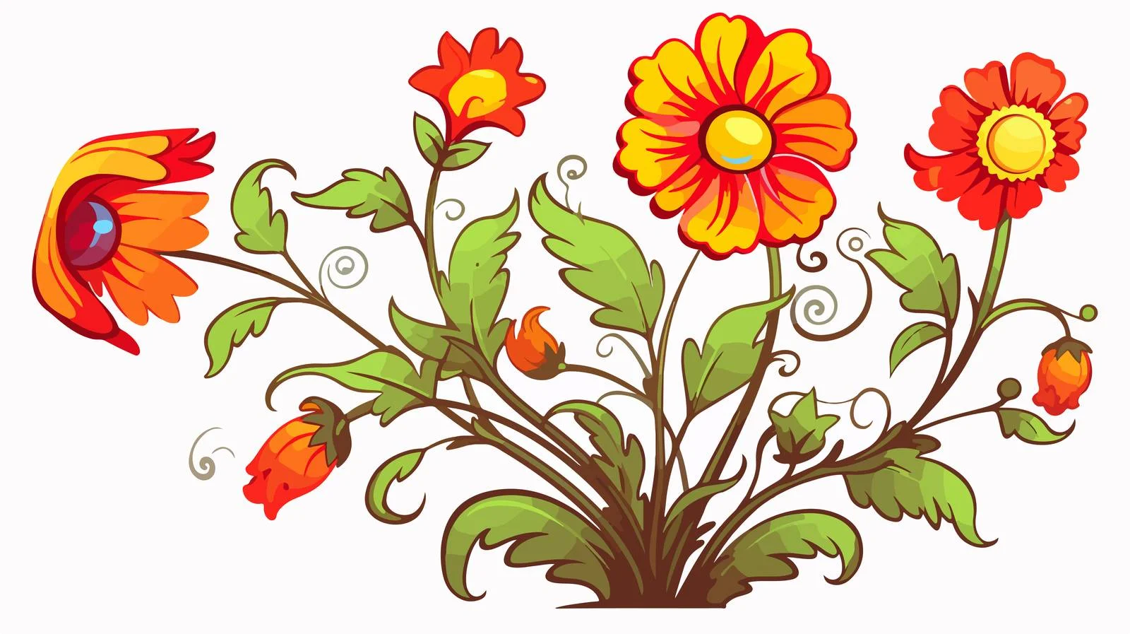 Cartoon Flower Vector Illustration — free download from Dotvec
