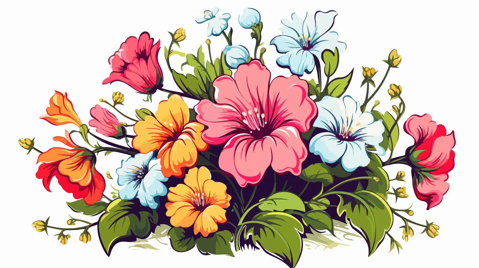 Cartoon Flower Vector Illustration — free download from Dotvec