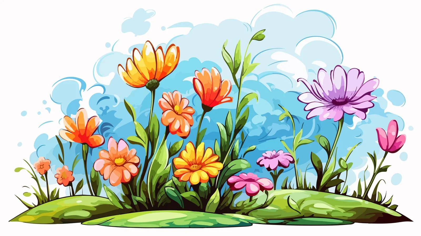 Cartoon Flower Vector Illustration — free download from Dotvec
