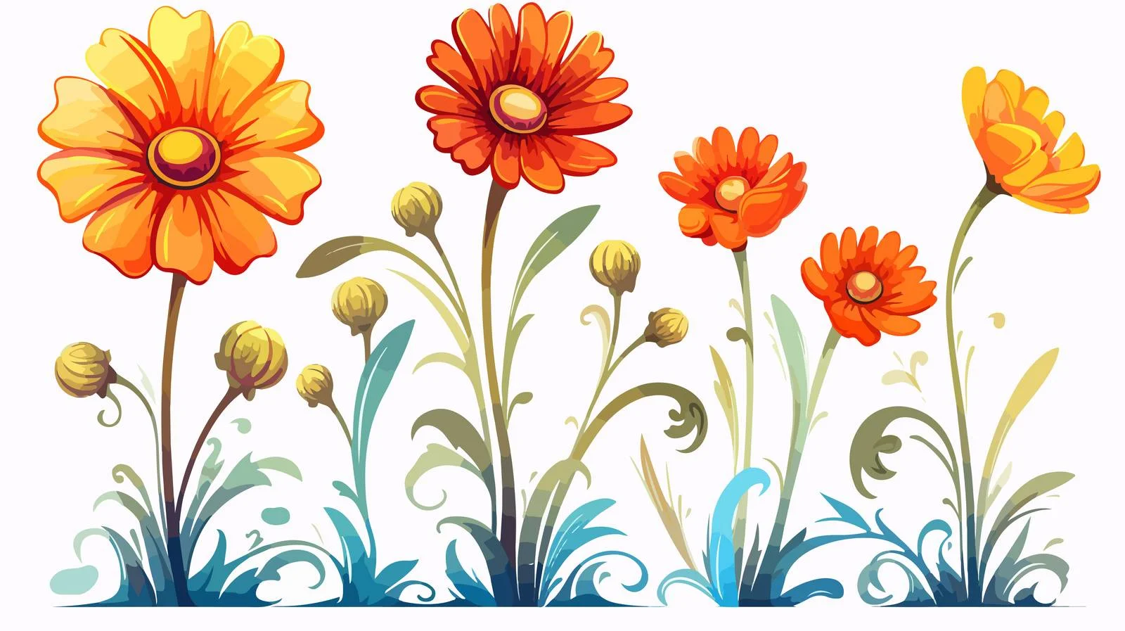 Cartoon Flower Vector Illustration — free download from Dotvec