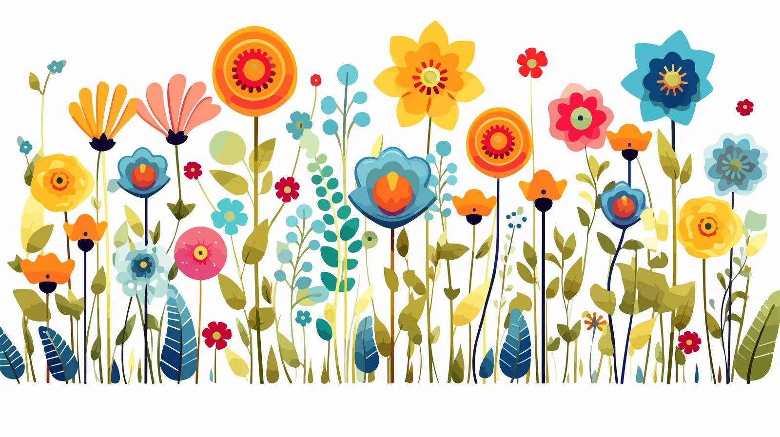 Whimsical Flower Greeting Card Illustration — free download from Dotvec