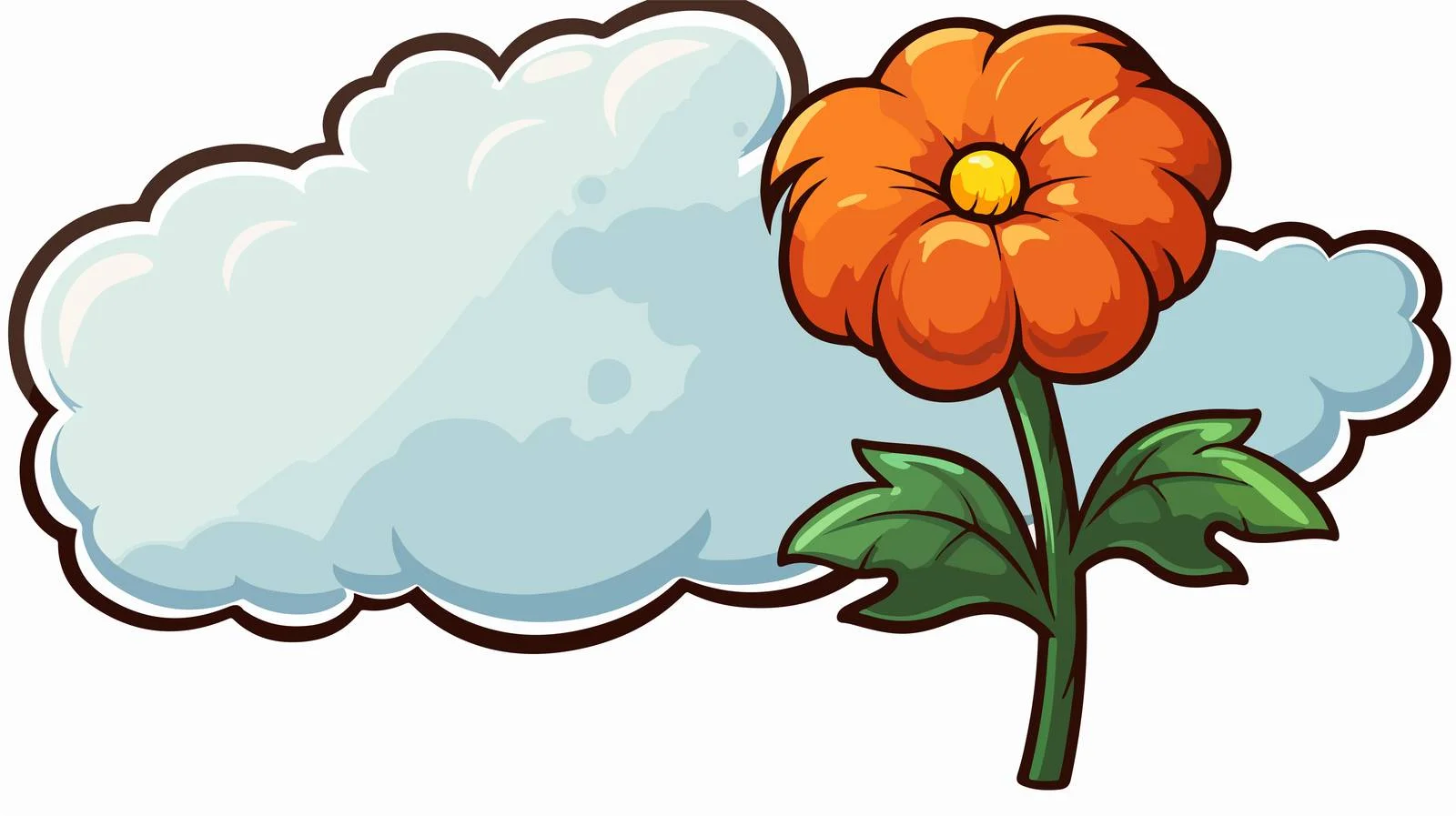 Cartoon Flower with Thought Bubble Illustration — free download from Dotvec