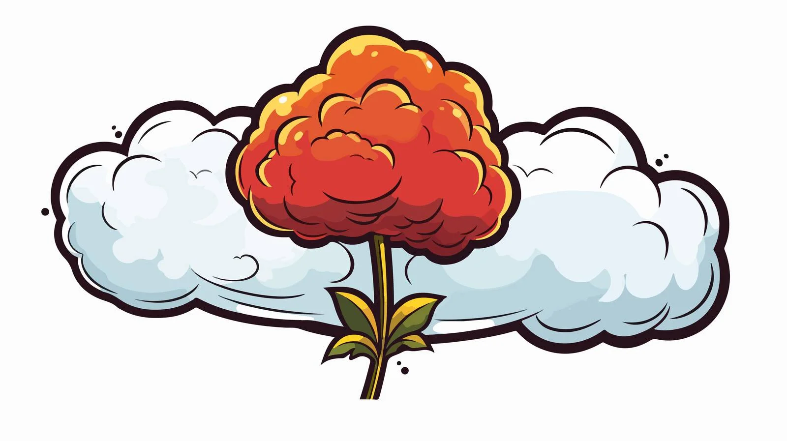 Cute Flower with Distressed Thought Bubble — free download from Dotvec