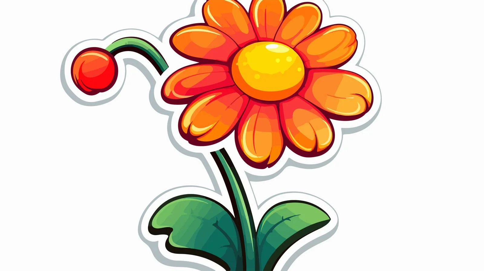 Cartoon Flower Thought Bubble Printed Sticker — free download from Dotvec