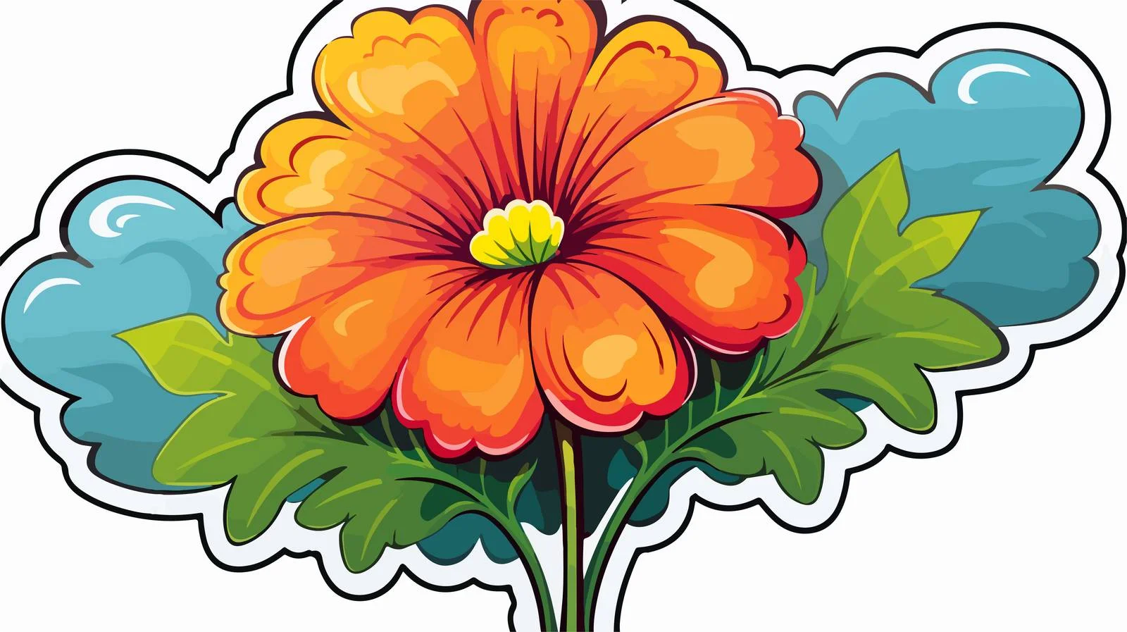 Cartoon Flower Printed Sticker — free download from Dotvec