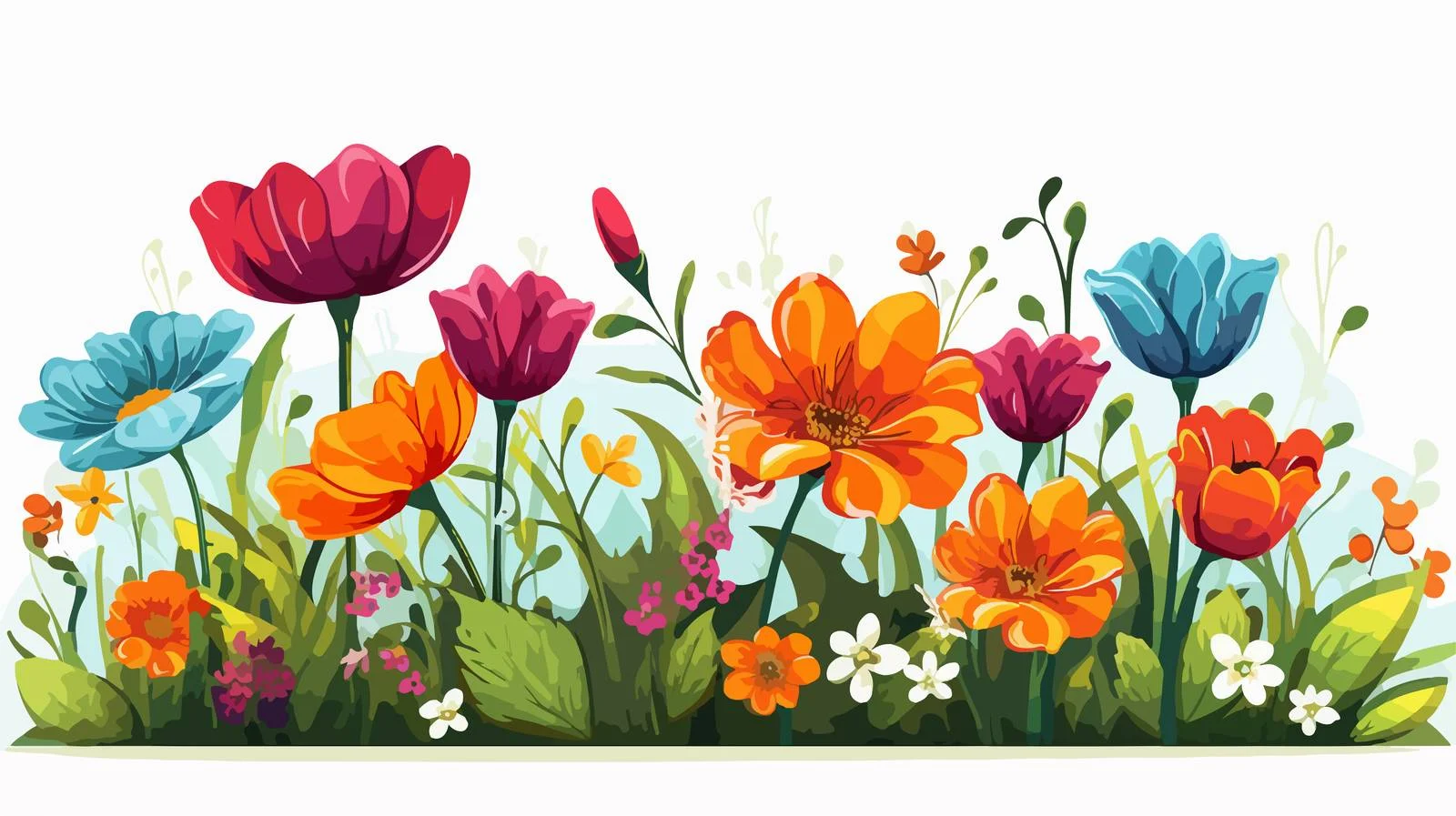 Cartoon Flowers Illustration — free download from Dotvec
