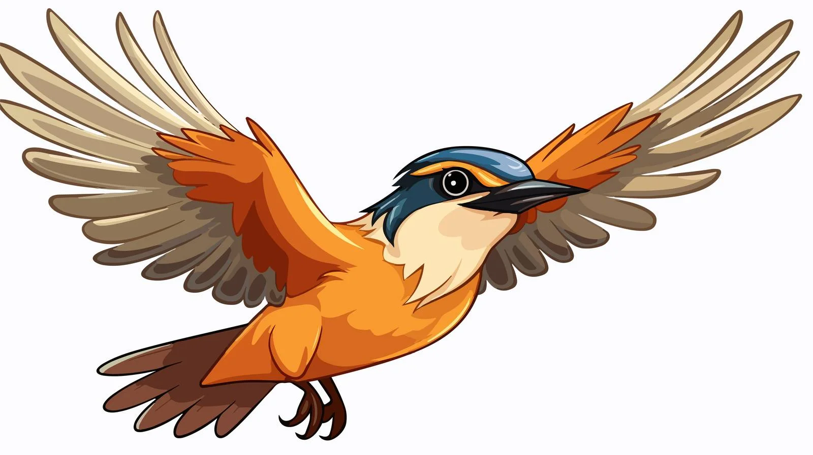 Cute Cartoon Flying Bird Illustration — free download from Dotvec