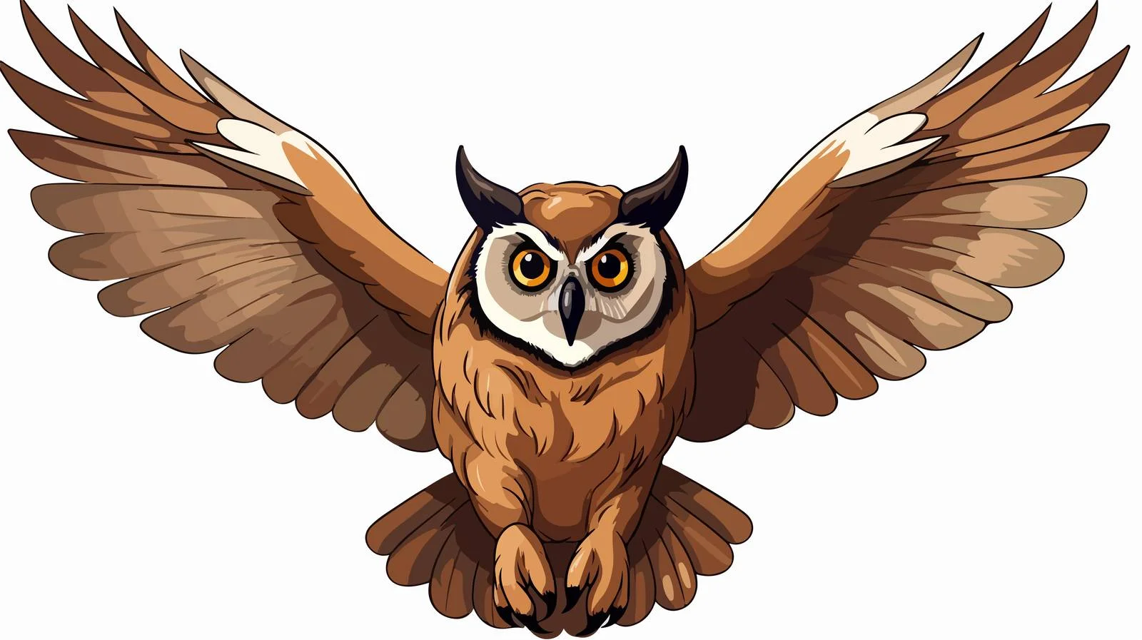 Whimsical Flying Owl Illustration — free download from Dotvec
