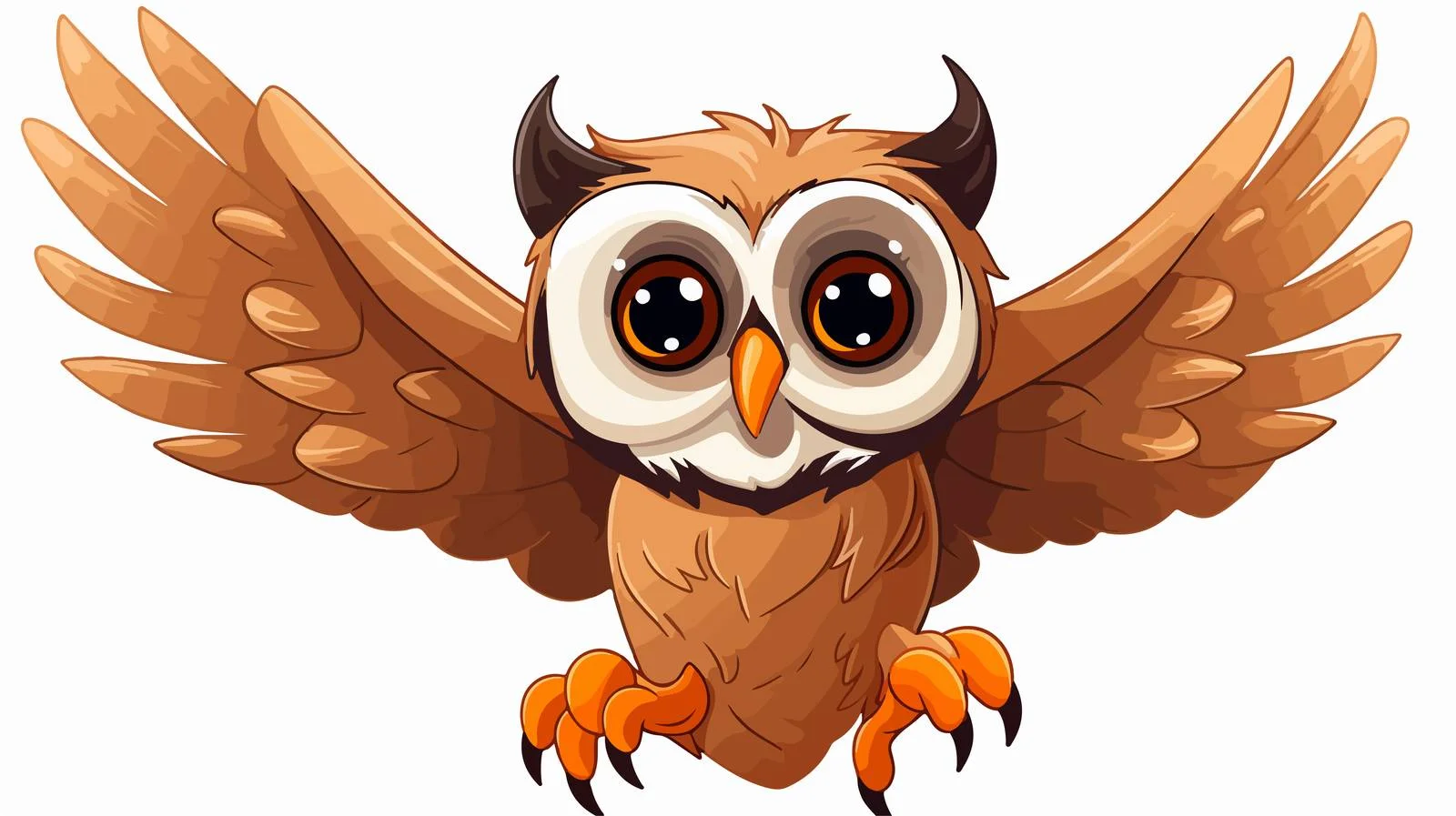 Cartoon Flying Owl Illustration — free download from Dotvec