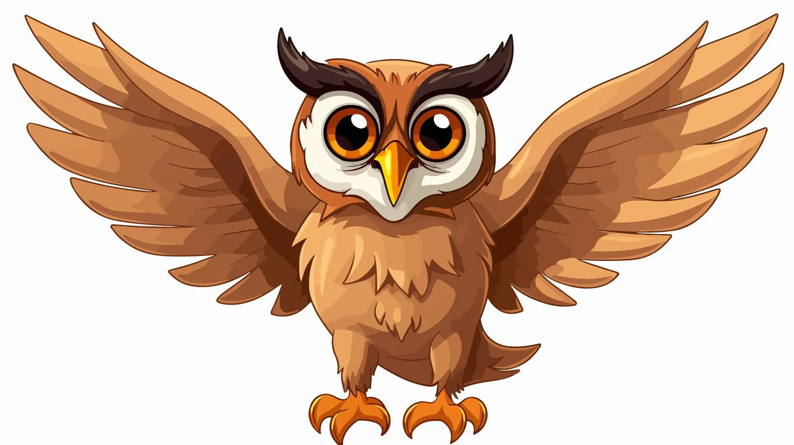 Flying Owl Cartoon Illustration — free download from Dotvec