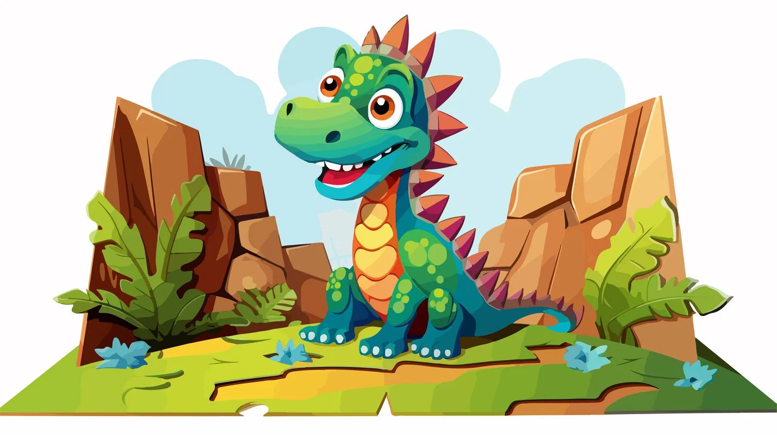 Cartoon Folded Card Vector Illustration — free download from Dotvec