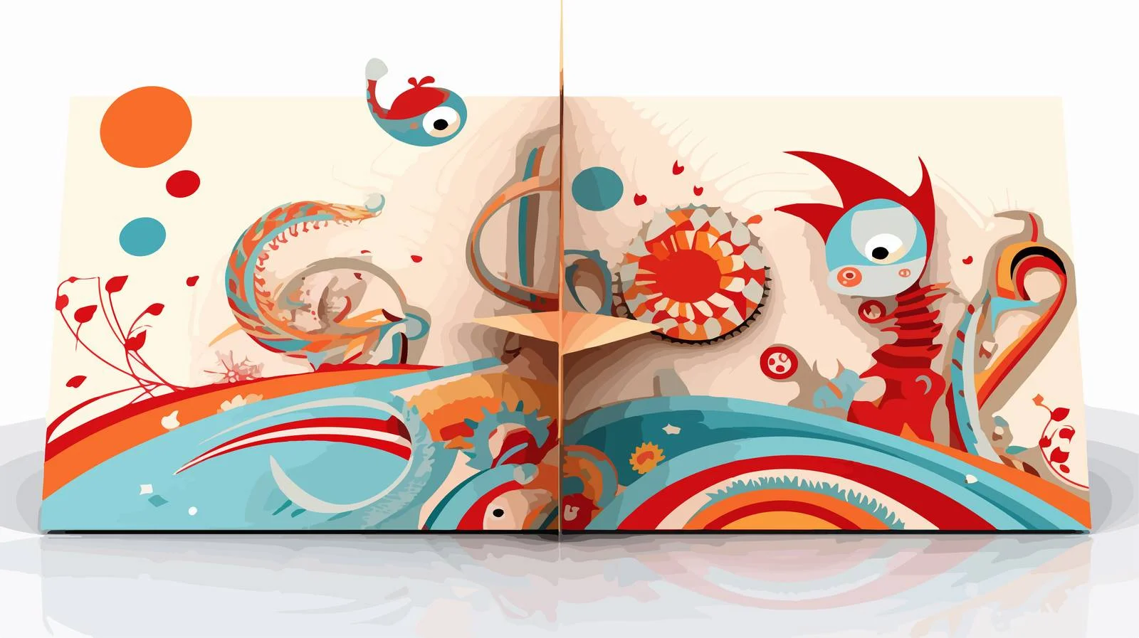 Cartoon Folded Card Vector Illustration — free download from Dotvec