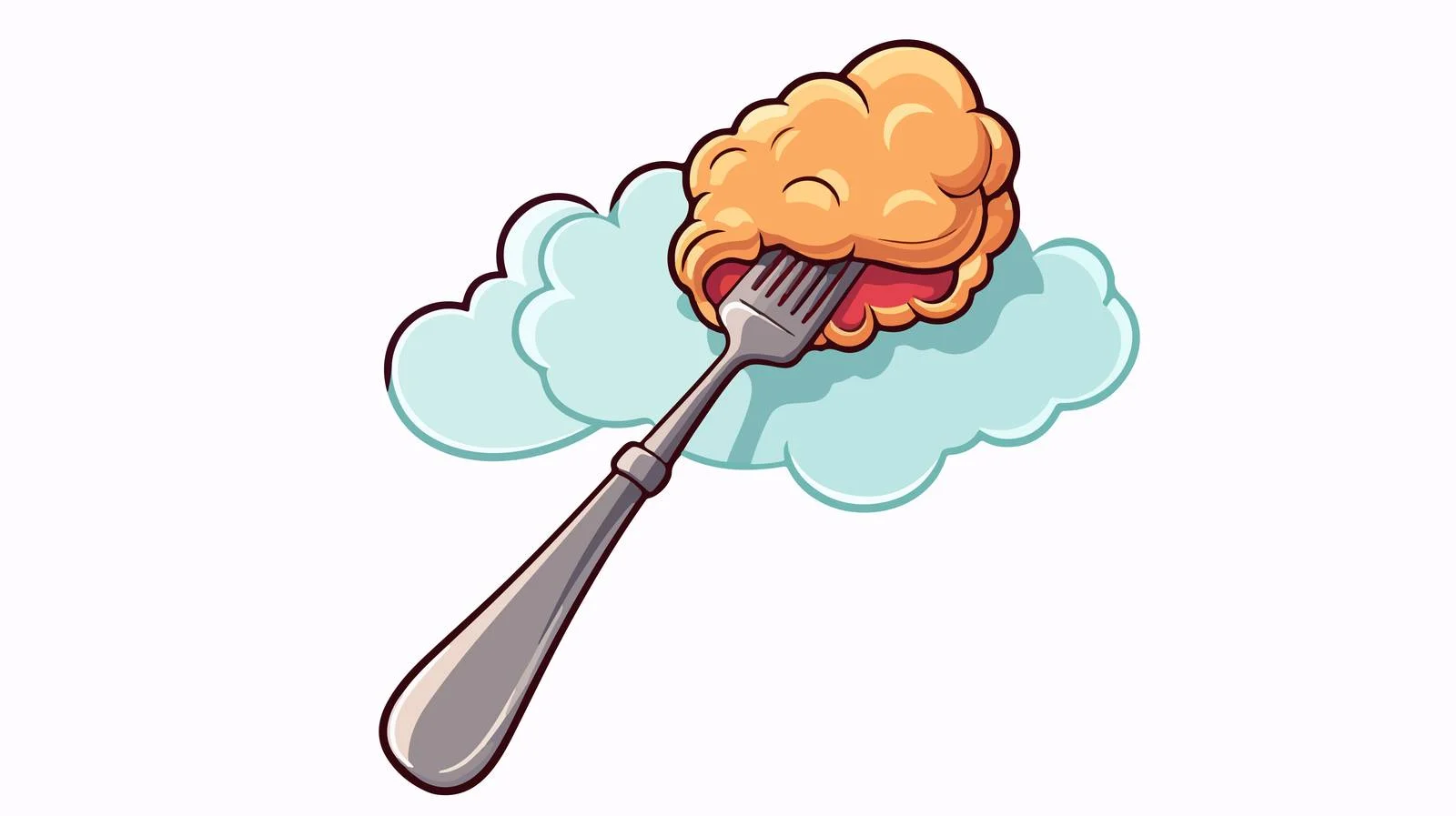 Cartoon Fork Sticker Design — free download from Dotvec