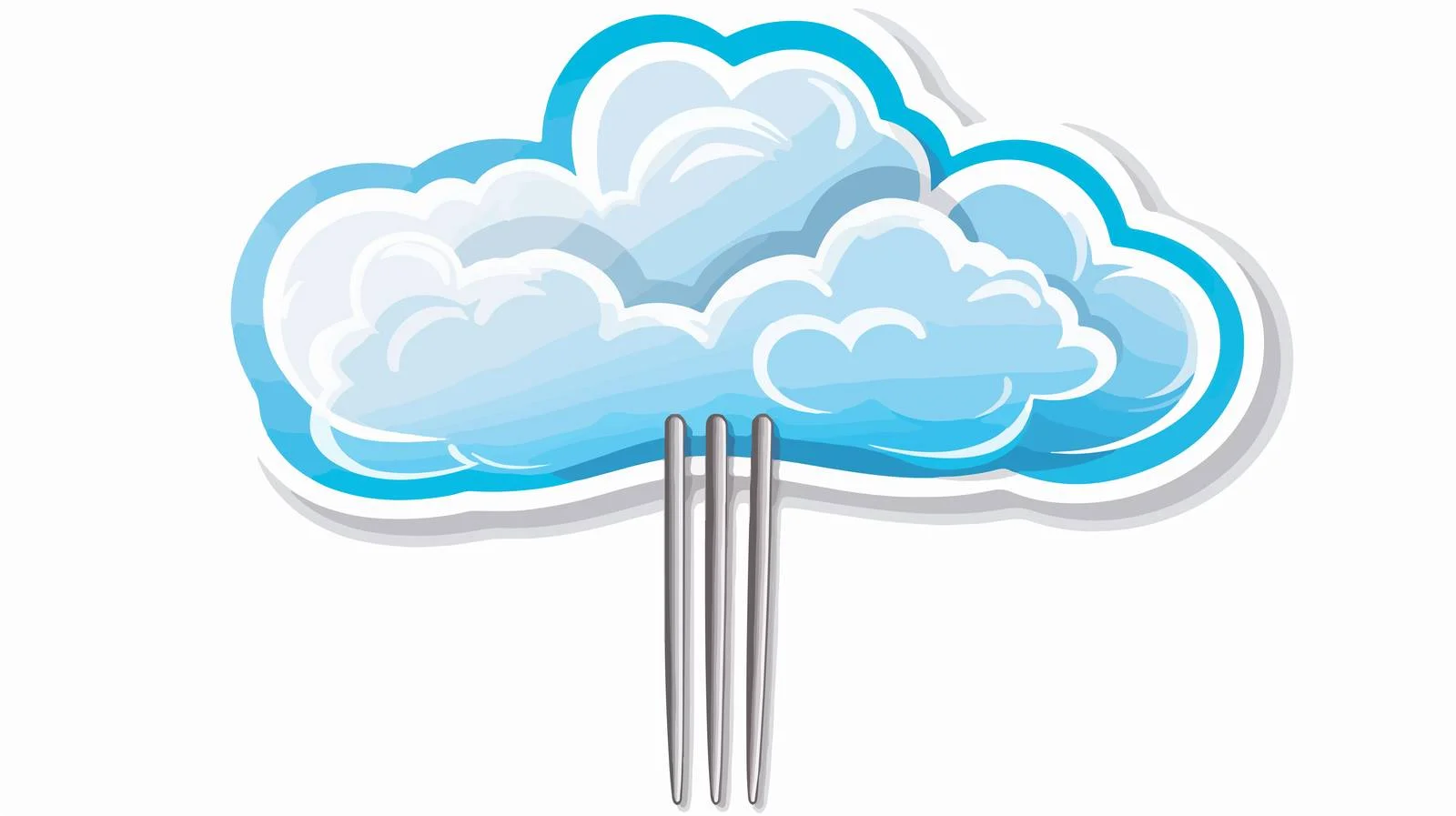 Cartoon Fork Sticker Art — free download from Dotvec