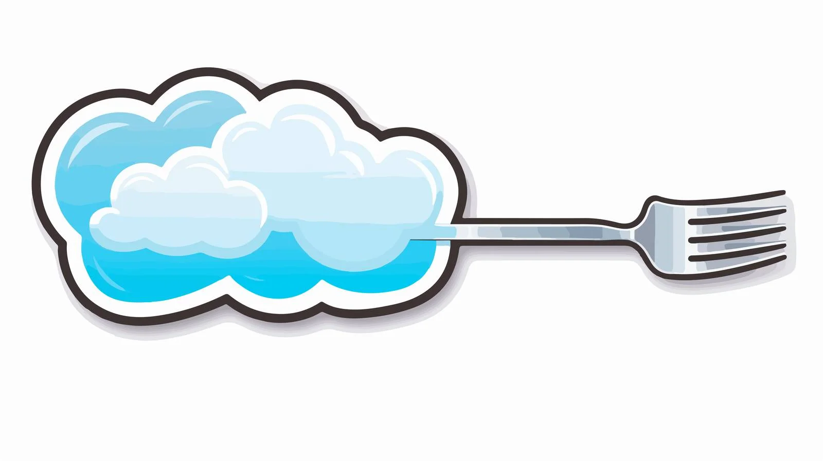 Whimsical Fork Sticker Design — free download from Dotvec