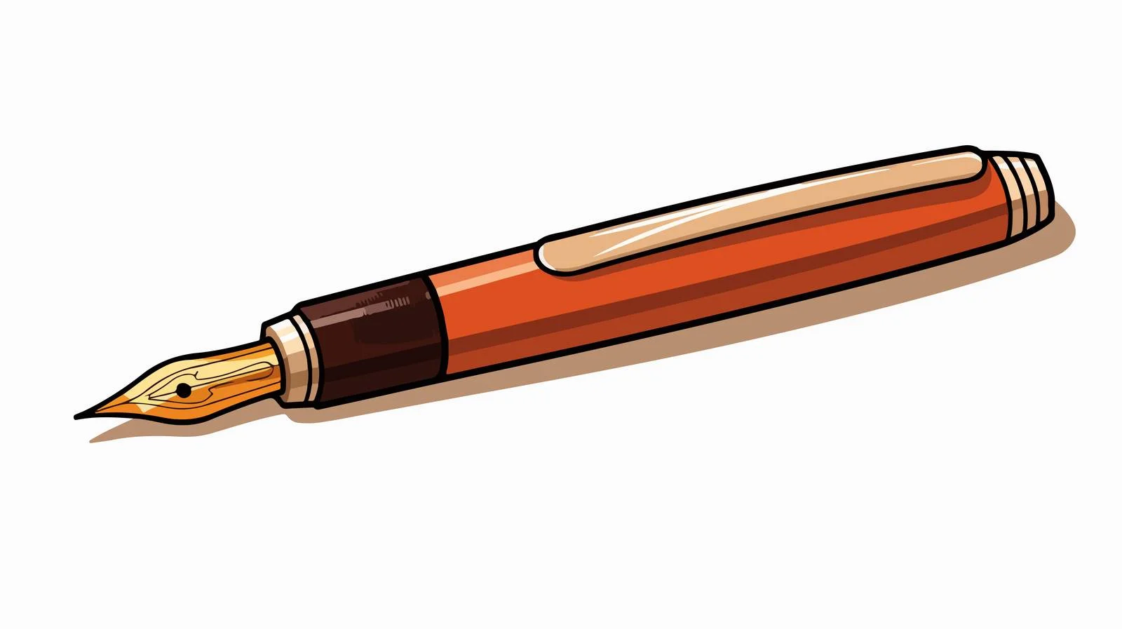 Cartoon Fountain Pen Vector Illustration — free download from Dotvec