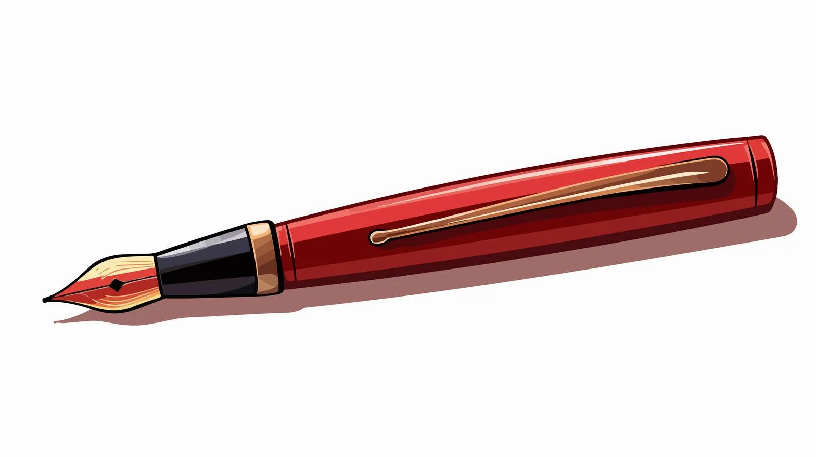 Cartoon Fountain Pen Vector Illustration — free download from Dotvec