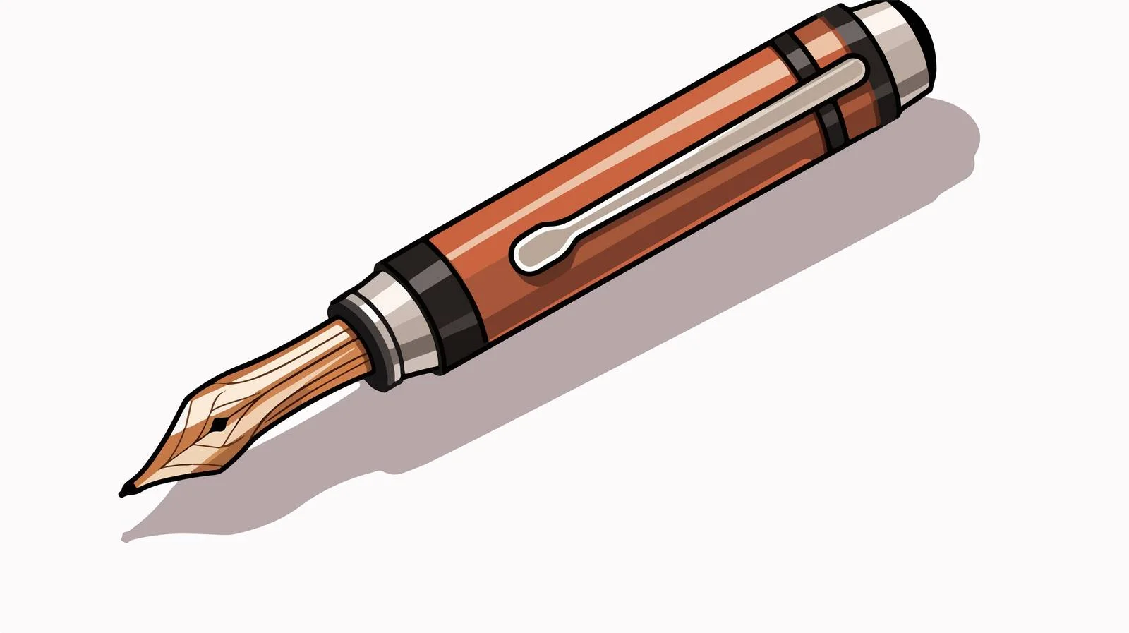 Cartoon Fountain Pen Vector Illustration — free download from Dotvec