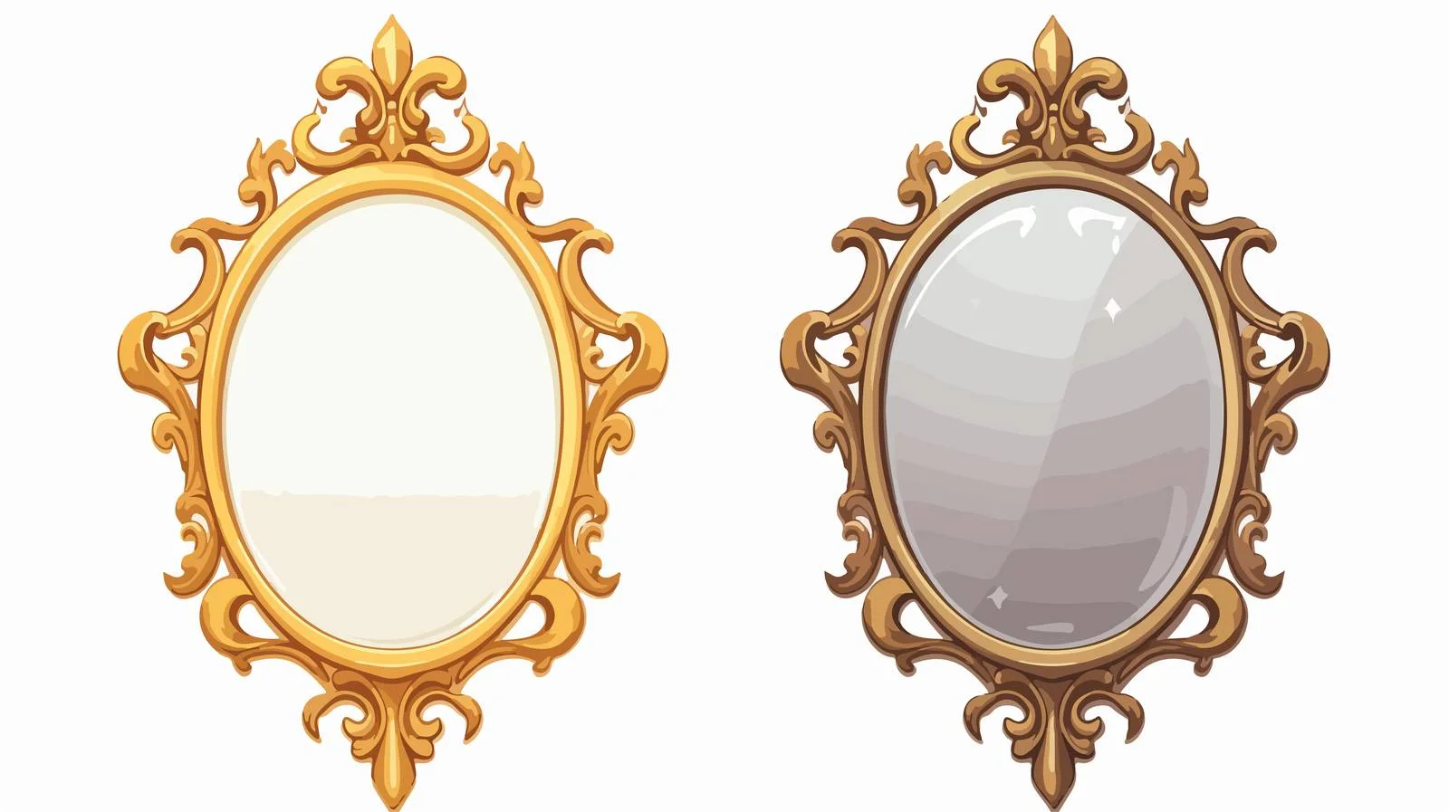 Vintage Cartoon Old Mirror Frame — free download from Dotvec