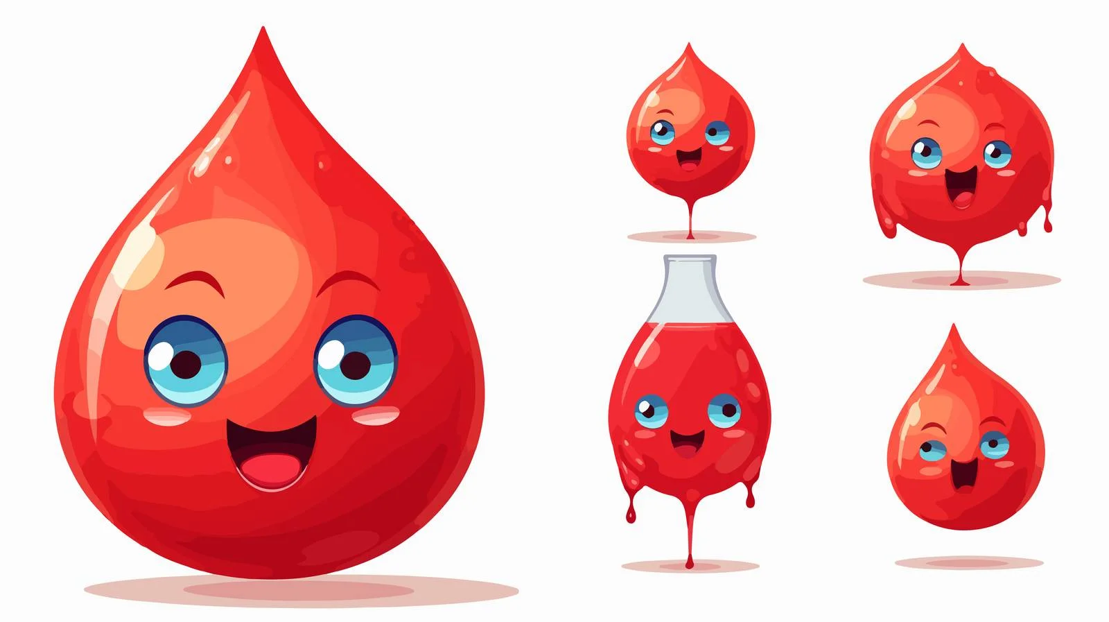 Friendly Blood Drop Character Illustration — free download from Dotvec