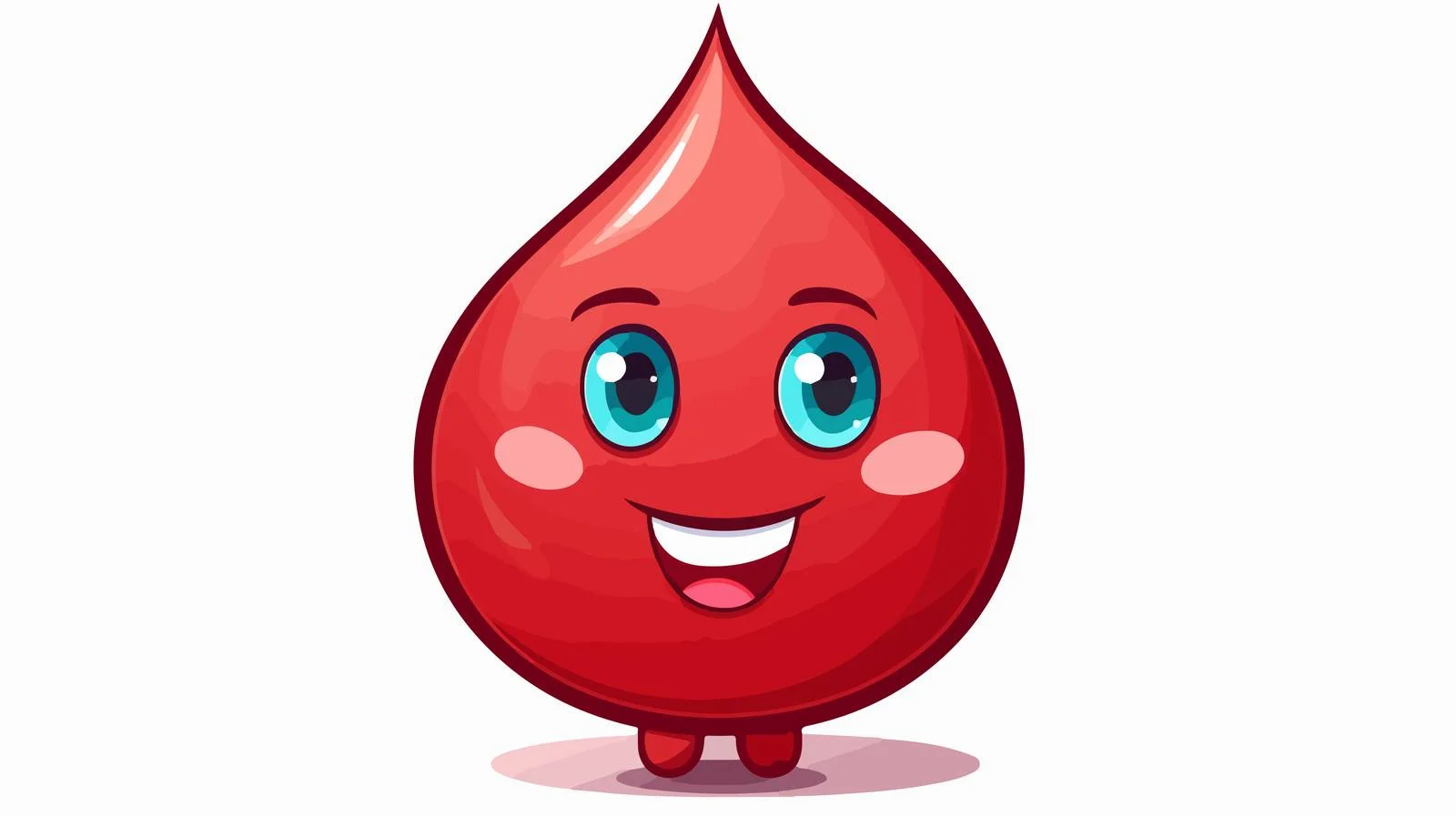 Friendly Blood Drop Character Illustration — free download from Dotvec