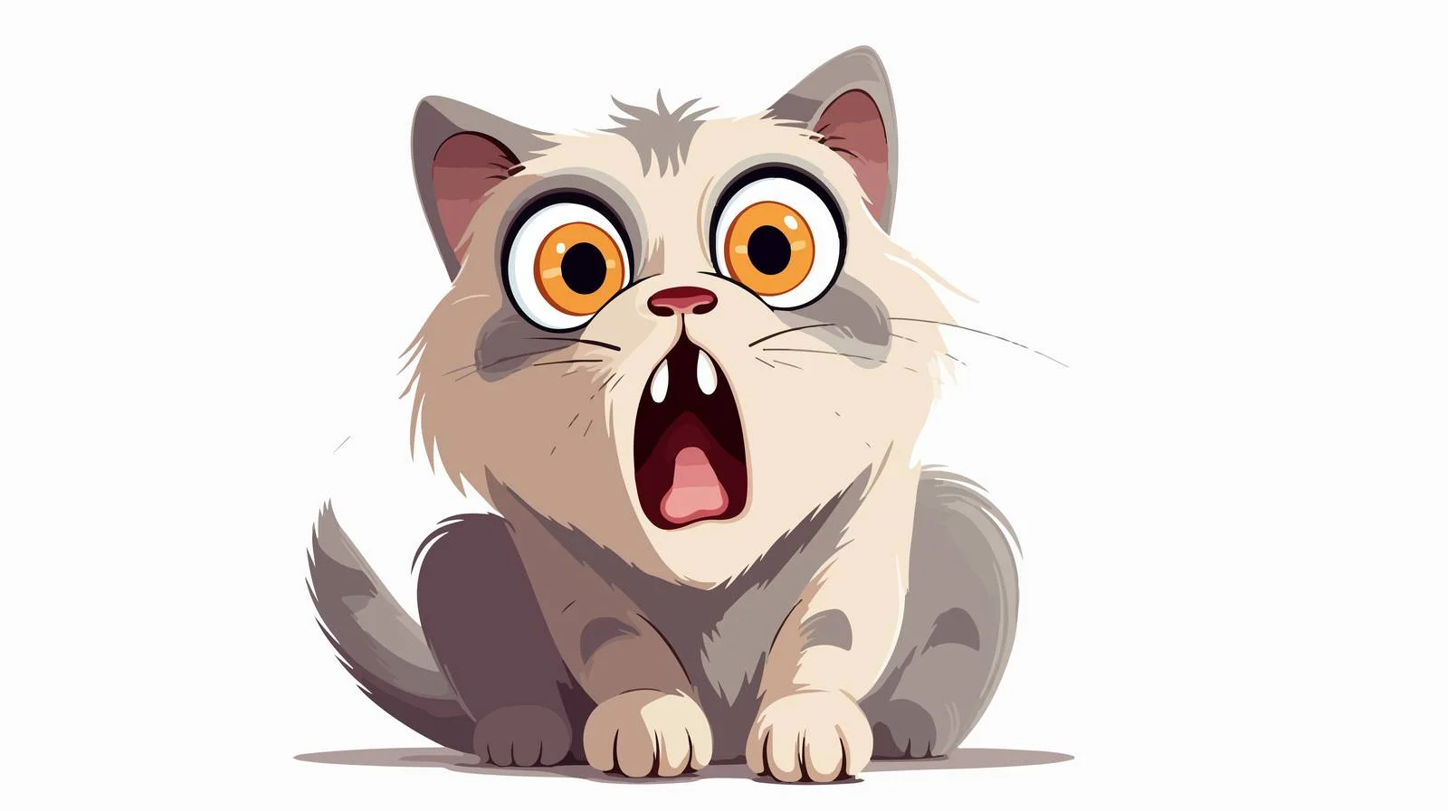 Frightened Cartoon Cat Vector Illustration — free download from Dotvec