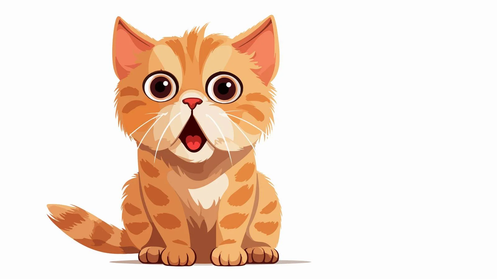 Frightened Cartoon Cat Vector Illustration — free download from Dotvec