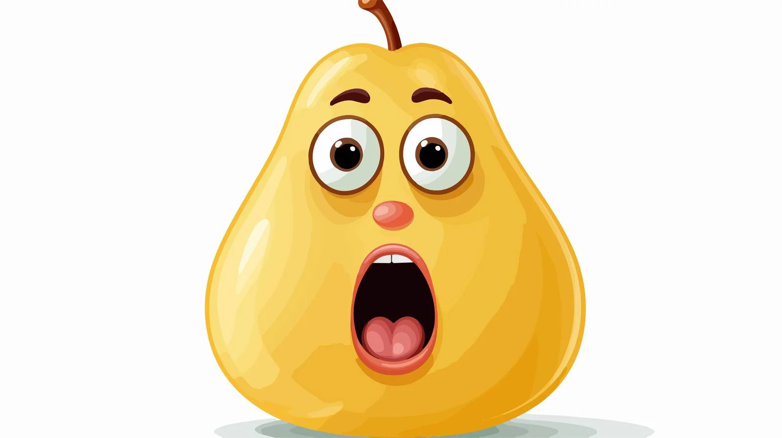 Frightened Pear Cartoon Vector Illustration — free download from Dotvec