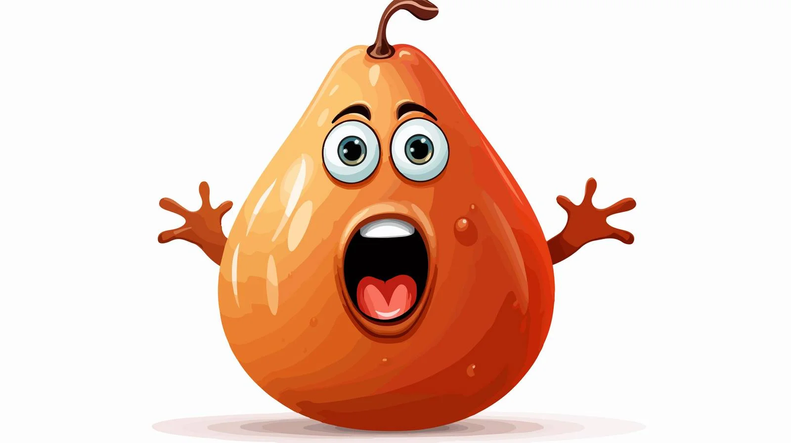 Frightened Cartoon Pear Vector Illustration — free download from Dotvec