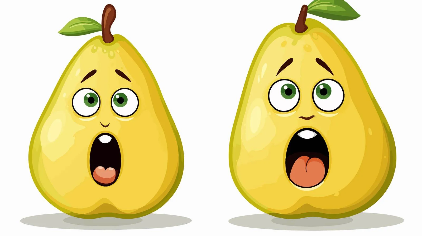 Frightened Pear Cartoon Vector Illustration — free download from Dotvec