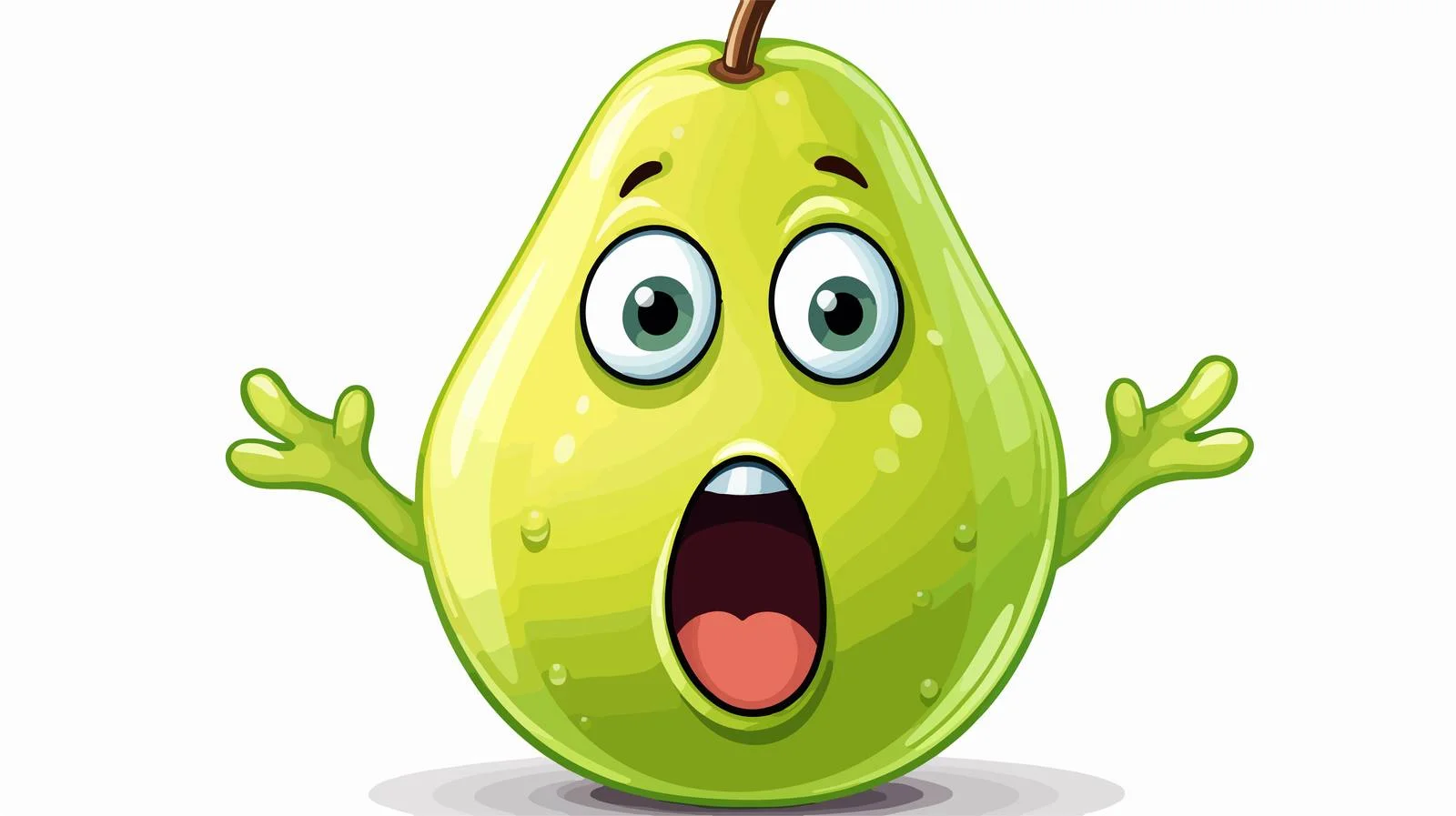 Frightened Pear Cartoon Illustration — free download from Dotvec
