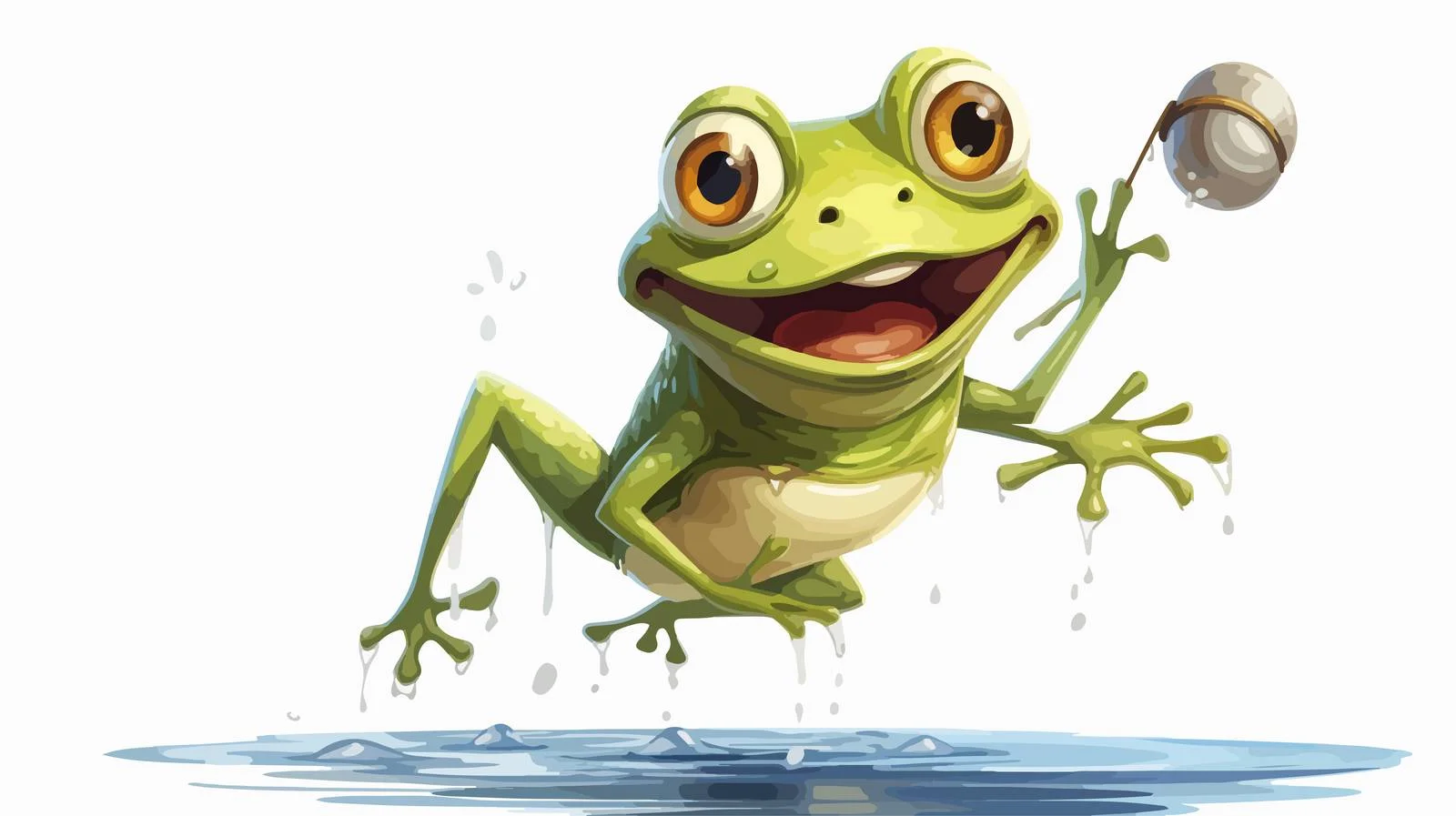 Frog catching fly illustration — free download from Dotvec