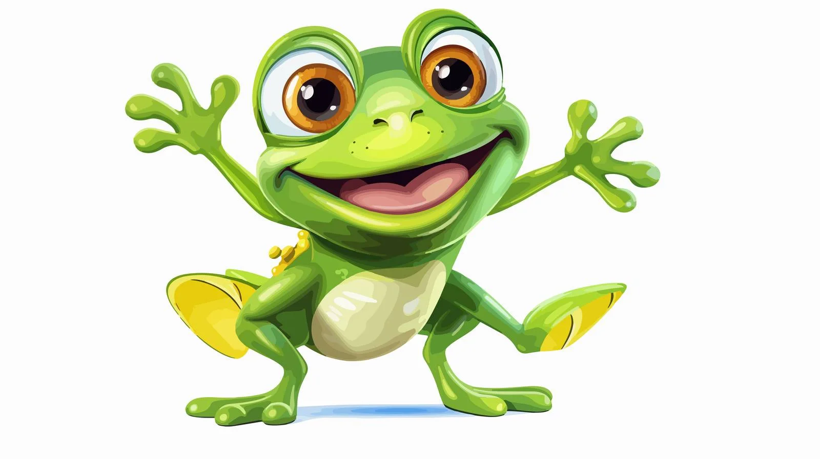 Cartoon Frog Catching Fly Illustration — free download from Dotvec