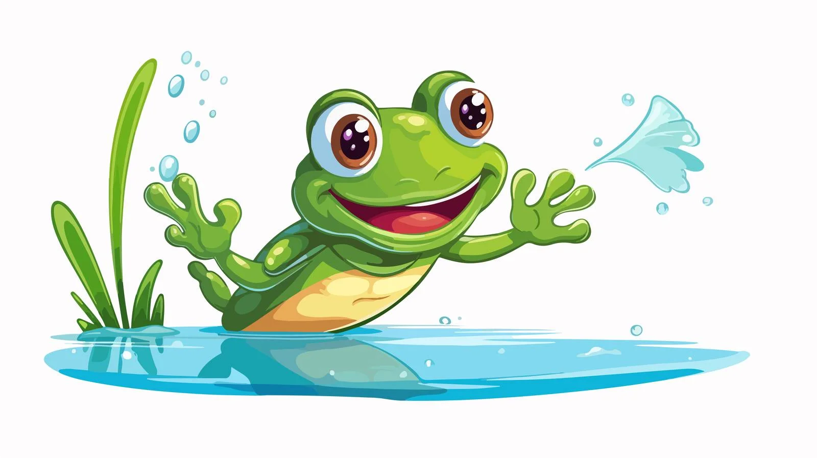 Frog catching fly illustration — free download from Dotvec