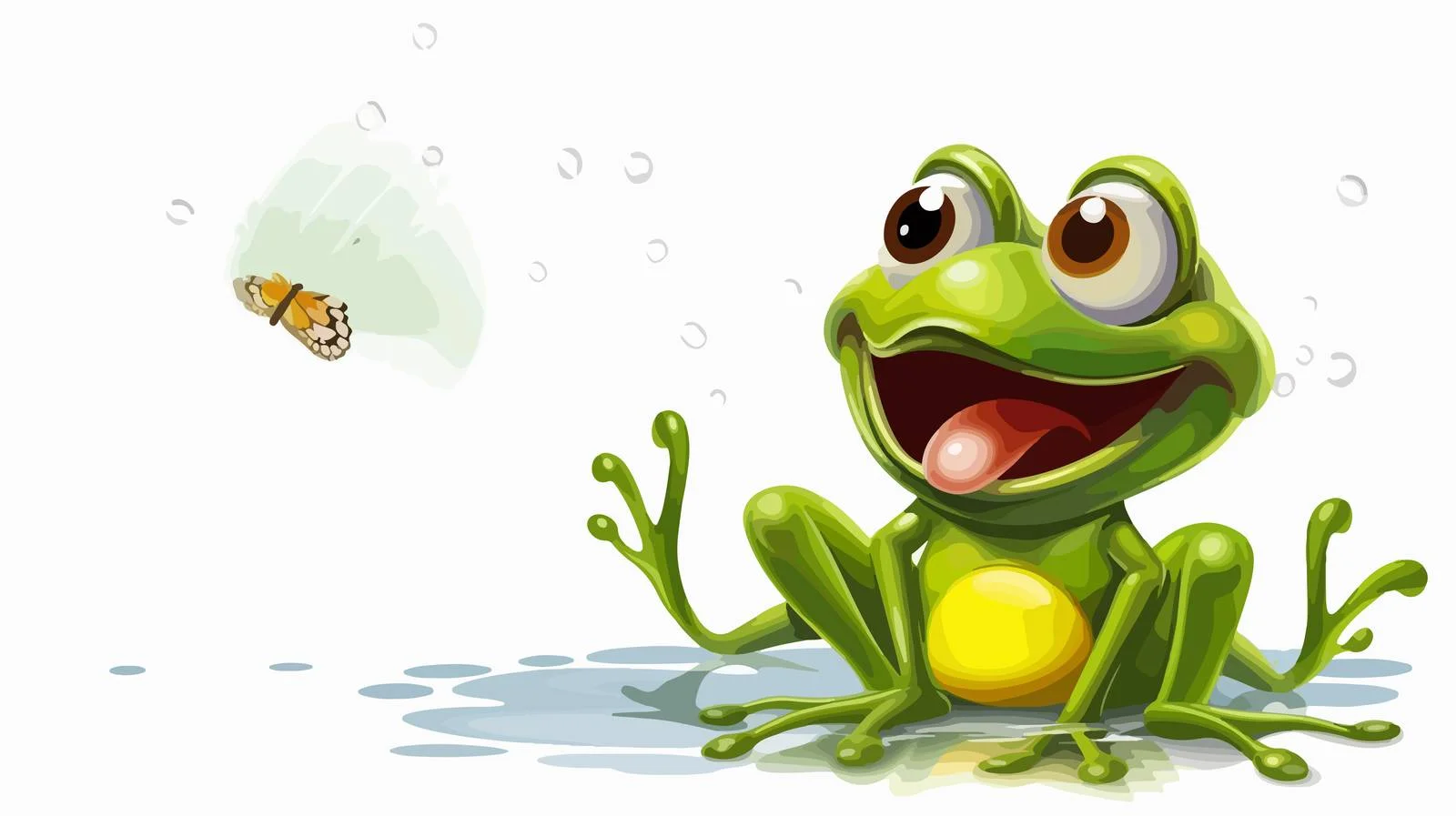 Frog Catching Fly Cartoon Concept — free download from Dotvec