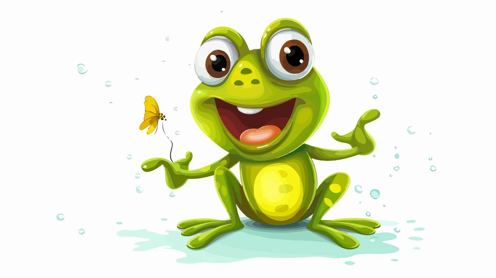 Frog catches fly with speech bubble — free download from Dotvec