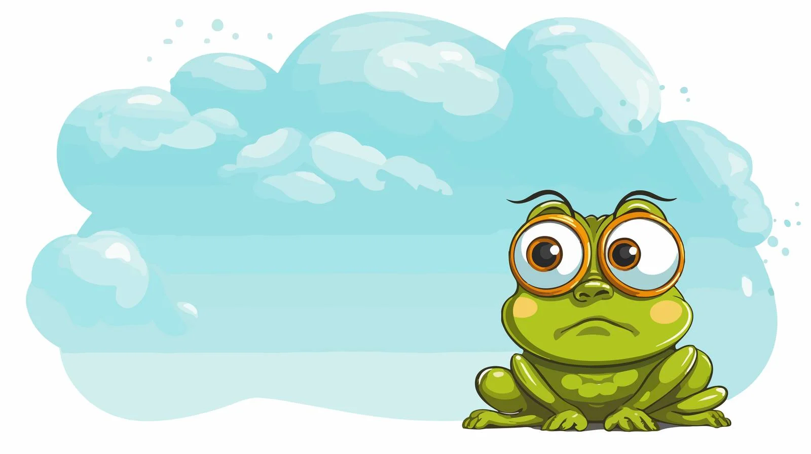 Frightened Cartoon Frog with Thought Bubble — free download from Dotvec