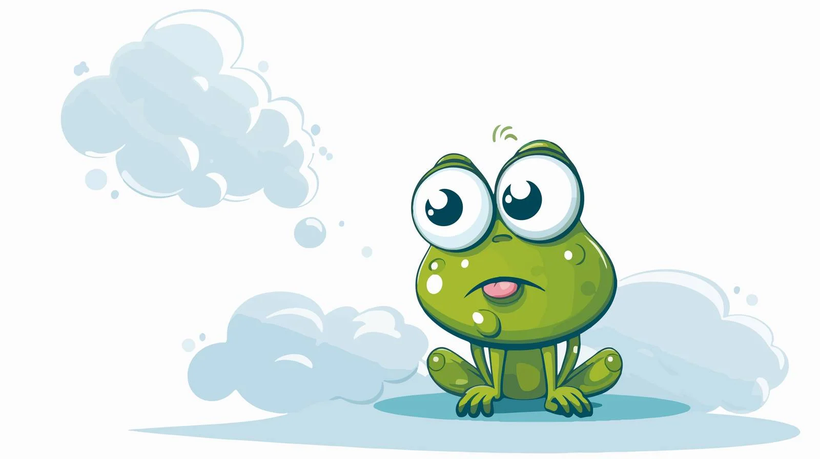 Frightened Frog with Retro Thought Bubble — free download from Dotvec