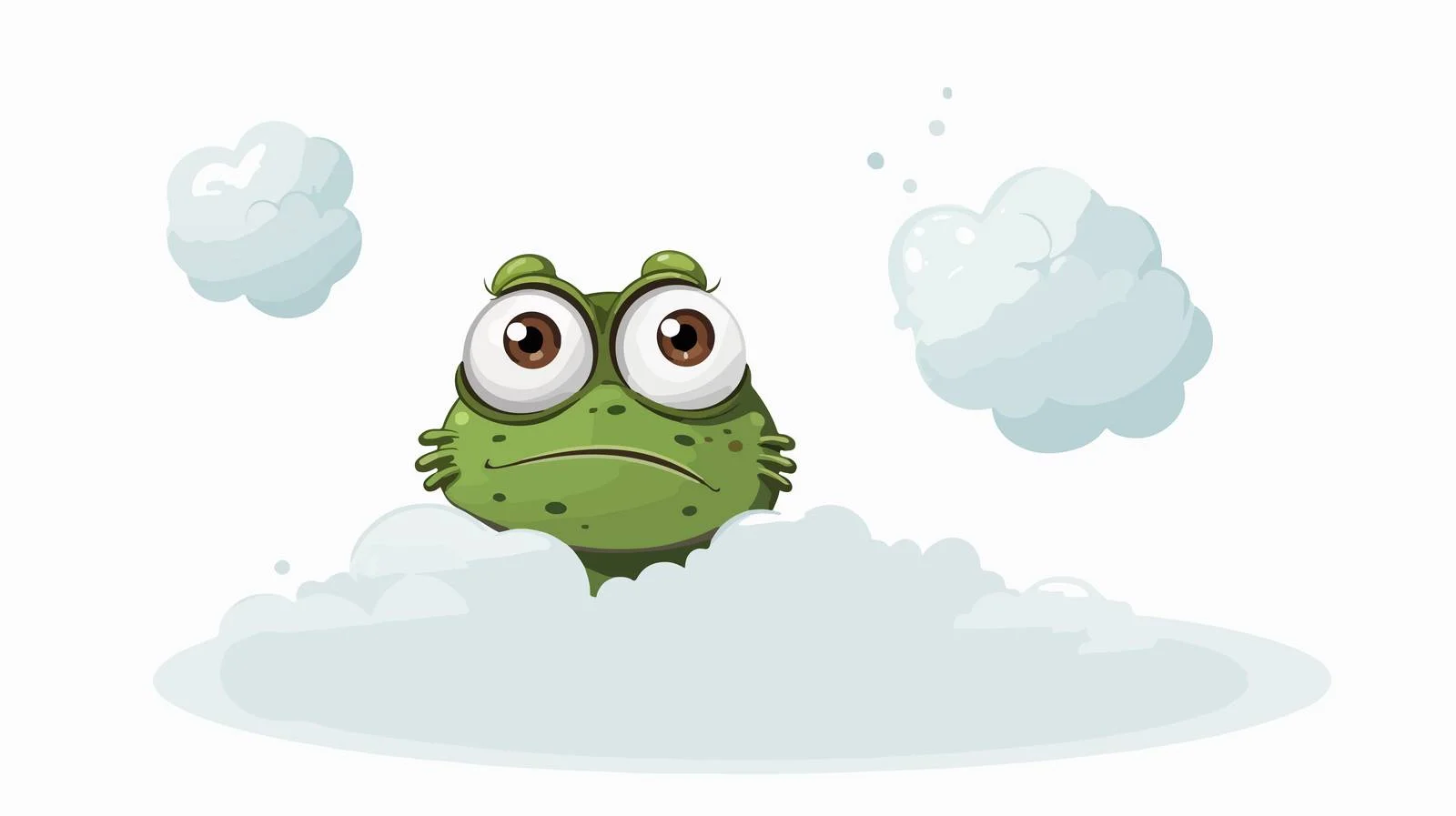 Frightened Cartoon Frog with Thought Bubble — free download from Dotvec