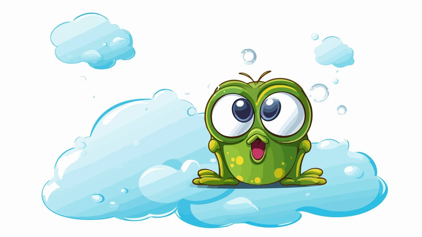 Frightened Cartoon Frog with Thought Bubble — free download from Dotvec