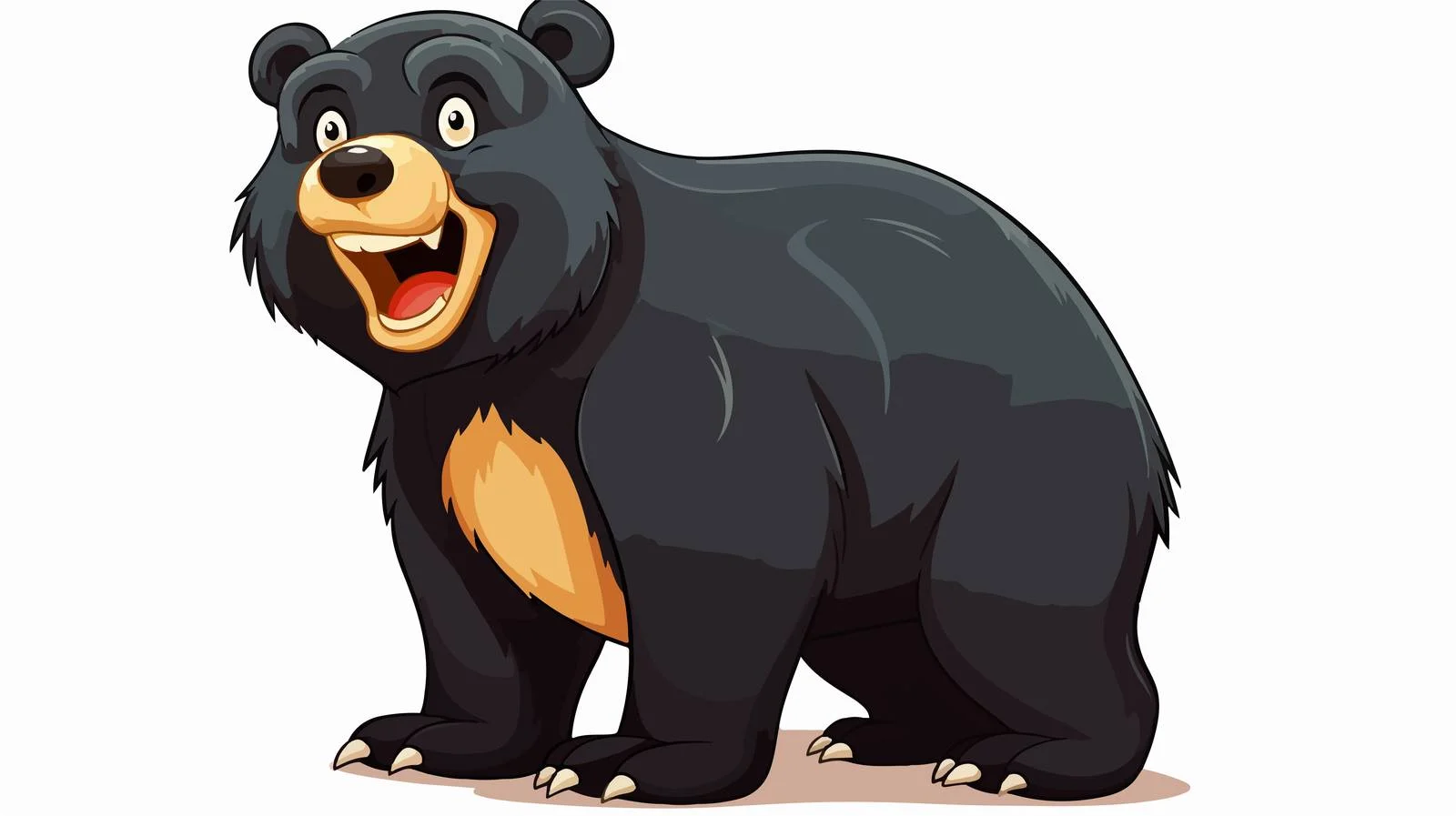 Funny Black Bear Cartoon Vector Illustration — free download from Dotvec