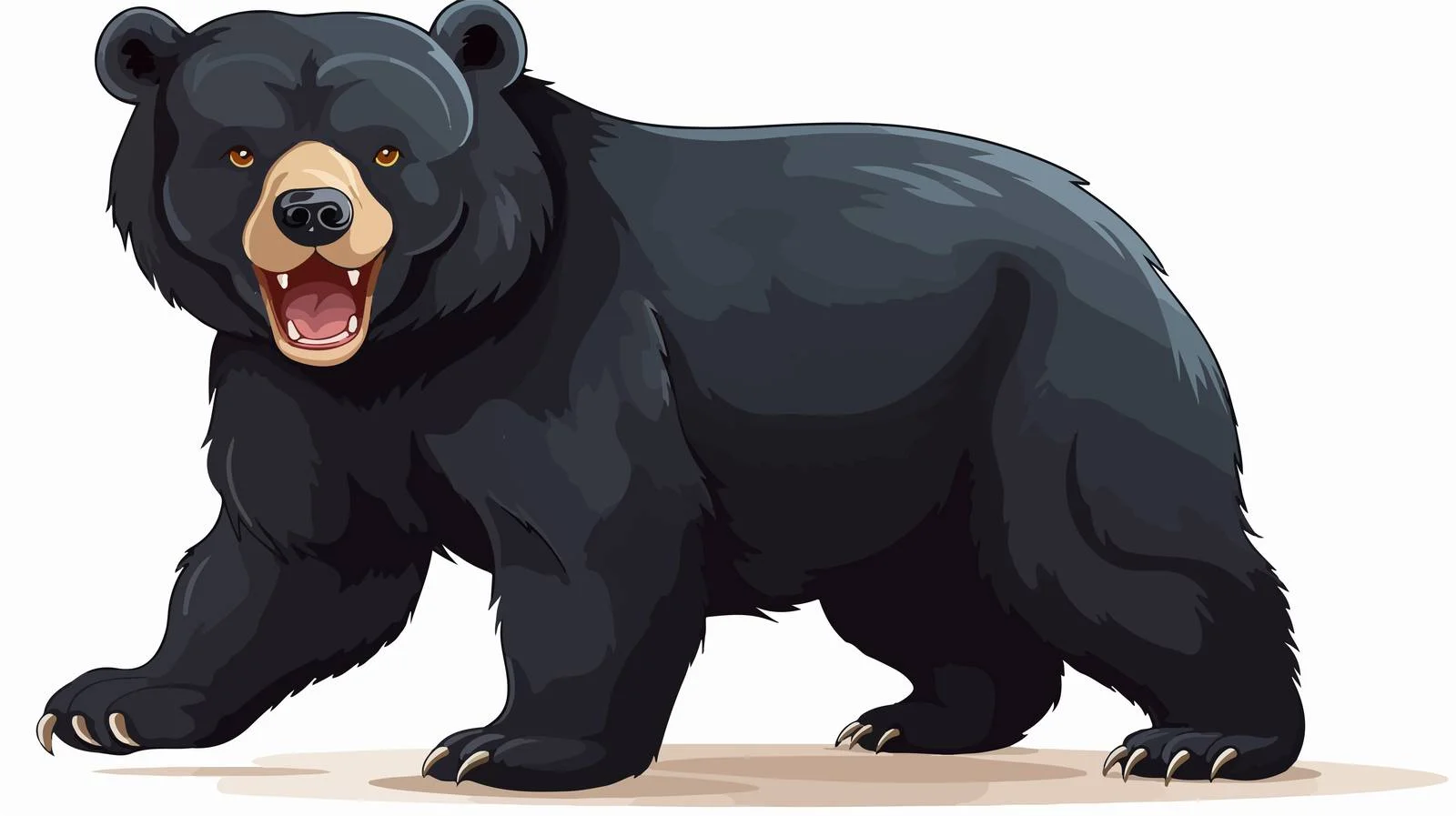 Funny Black Bear Cartoon Vector Illustration — free download from Dotvec