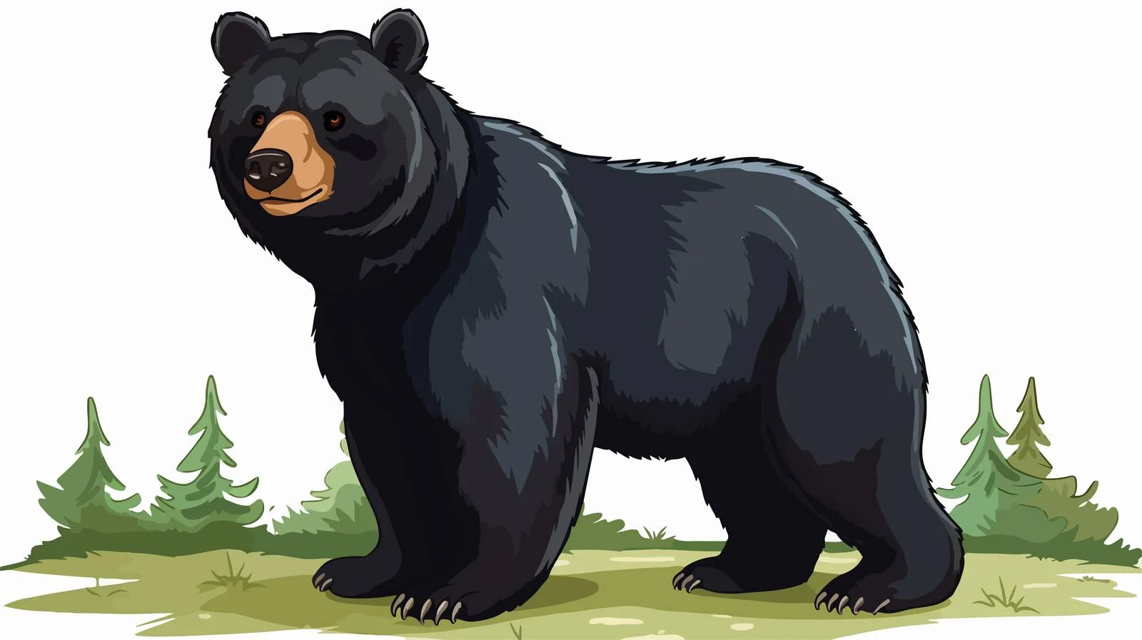 Funny Black Bear Cartoon Vector Illustration — free download from Dotvec