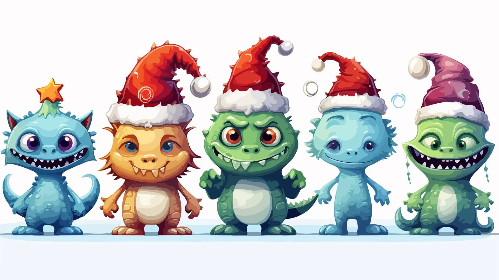 Funny Christmas Creature Cartoon Vector Illustration — free download from Dotvec