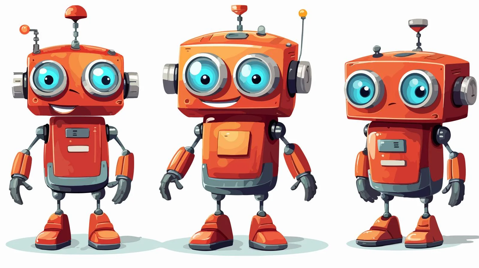 Funny Cartoon Robot Vector Illustration — free download from Dotvec